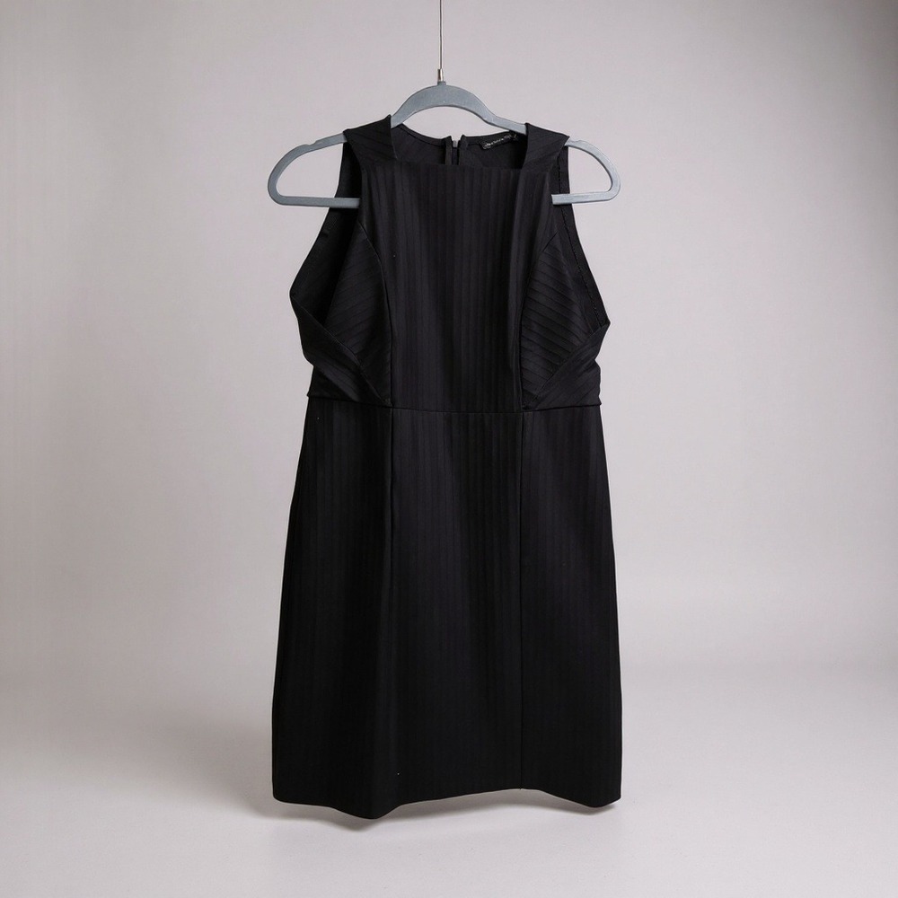 ZARA W&B Black‎ Pinstripe Sleeveless Sheath Dress Women Size L
